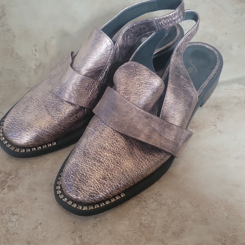 Free People Metallic Slingback Flats